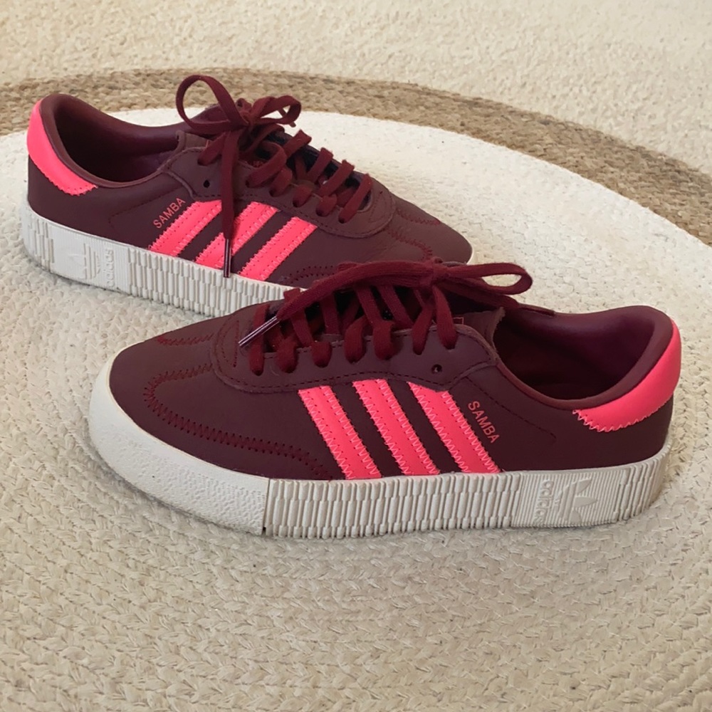 NWOT Samba Burgundy/Pink Adidas Sneakers